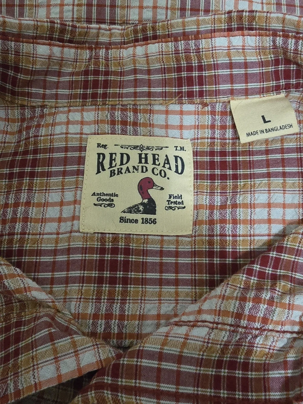RedHead Men’s Plaid Short Sleeve Casual Button Down Shirt Size L